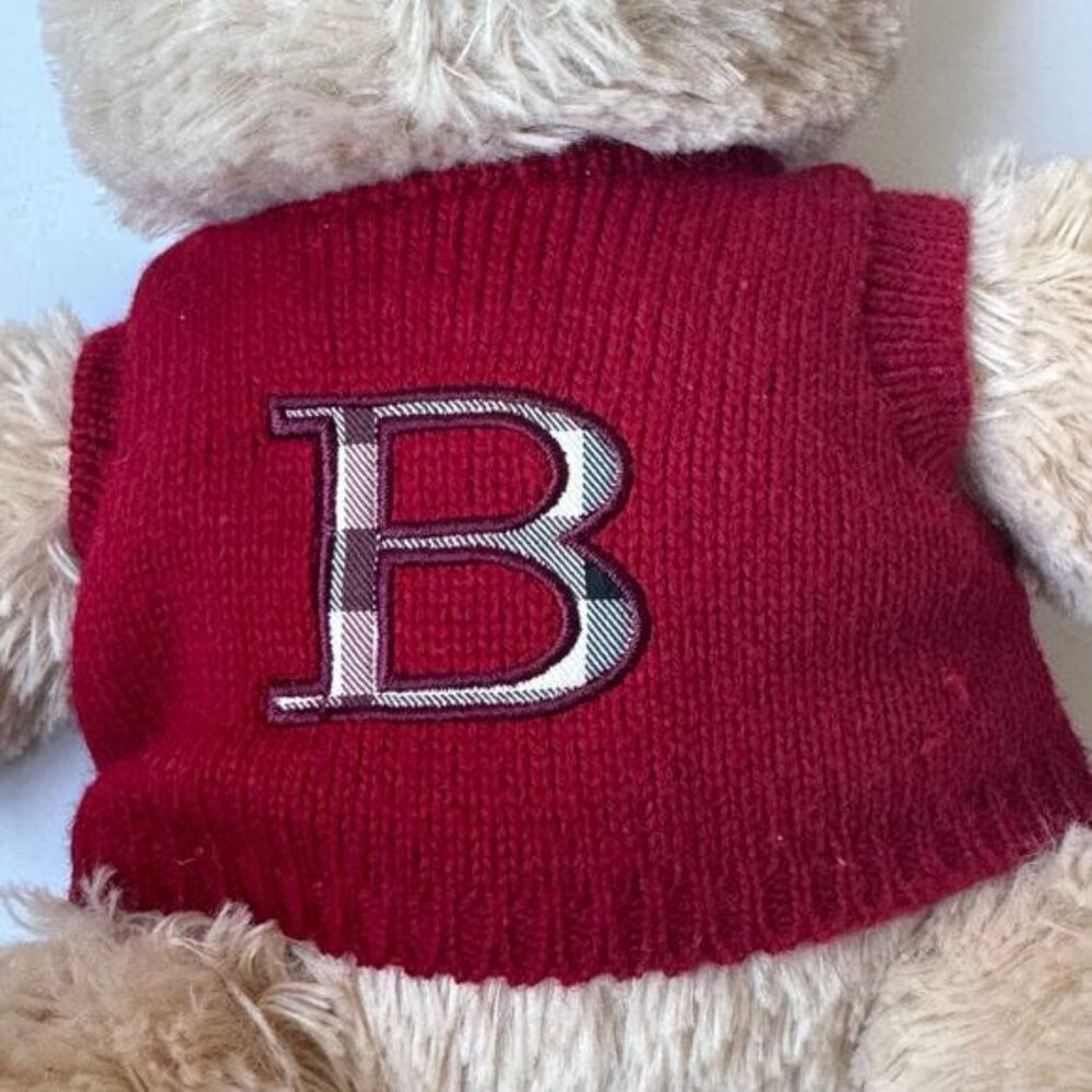 🧸 Rare Burberry Fragrance Teddy Bear Plush Iconic Nova Check Plaid B Sweater - Picture 2 of 9